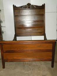 Vintage Oak High Back Bed Full Ebay Antique Beds Victorian Bed Full Bed