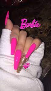Barbie Pink Long Coffin Nails Coffin Nails Apresnails Barbie Pink Nails Pink Acrylic Nails Nails