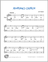 A g e d how sweet the sound. Amazing Grace Free Beginner Piano Sheet Music