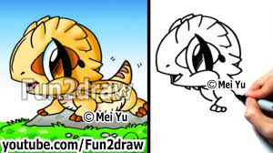 Cute baby dragon (option 2). How To Draw Cool Cartoons How To Draw A Bearded Dragon Pet Lizard Draw Animals Fun2draw Youtube