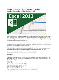 Modul spreadsheet akuntansi smk pdf. Materi Pelajaran Paket Program Pengolah Angka