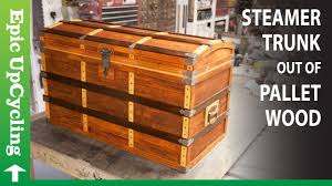 This resulted in a very bored husband. Steamer Trunk Treasure Chest Made From Reclaimed Pallet Wood Youtube