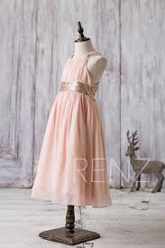 Junior Bridesmaid Dress Peach Rose Gold Sequin Flower Girls Etsy Peach Bridesmaid Dresses Junior Bridesmaid Dresses Flower Girl Dresses