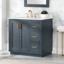Blue 35 Inch Wide Bathroom Vanities At
