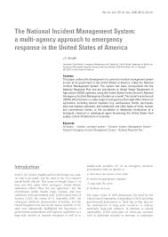 View hundreds of emergency management resume examples to learn the best format, verbs, and fonts to use. Pdf The National Incident Management System A Multi Agency Approach To Emergency Response In The United States Of America