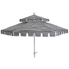 Black And White Umbrella Outdoor Poppy Two Tier Patio Umbrella Black White Patio Umbrella Patio Outdoor Umbrella