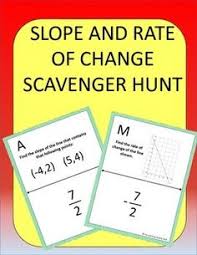 Slope And Rate Of Change Scavenger Hunt High School Math Teaching Math Middle School Math