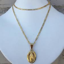 Betty Bones Virgin Mary Pendant Necklace Gold Chains For Men Gold Chains Chains For Men