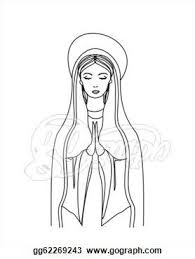 Outline Of The Virgin Mary Virgin Mary Drawings Black And White