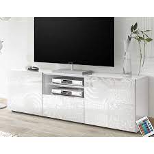 Riesige auswahl an produkte finden sie in unserer auswahl beim product shopper. Grand Meuble Tv Blanc Laque Design Elma Avec Eclairage Cdiscount Maison