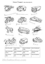 Transport Worksheet For Spelling And Colouring Practice Transportation Worksheet Kindergarten Worksheets Worksheets For Kids