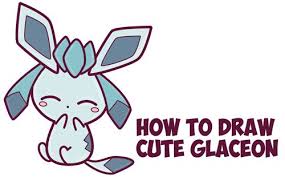 How To Draw Cute Kawaii Chibi Glaceon From Pokemon In Easy Step By Step Drawing Tutorial For Beginn Cute Easy Drawings Drawing Tutorials For Kids Happy Drawing