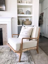 Neutral Studio Mcgee Accent Chair In Living Room Atop Vintage Style Rug Lounge Chairs Living Room Accent Chairs For Living Room Living Room Accents