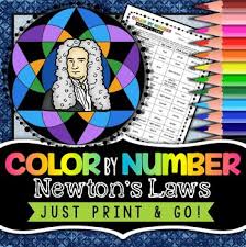 Newton S Laws Color By Number Science Color By Number Distance Learning Newtons Laws Elementary Science Activities Newtons Laws Of Motion