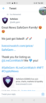 Complete cryptocurrency market coverage with live coin prices, charts and crypto market cap featuring 6940 coins on 255 exchanges. Safegem Is Really Doing Well To Make This Community Grow This Is The New Update That Safegem Got Listed In Livecoinwatch As They Said That Safegem Finance Is Going To Be Listed