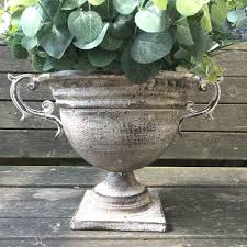 Vintage Style Antique Metal Garden Planter Urn Flower Pot Vase Wedding Rustic Ebay Flower Pots Garden Planters Antique Metal