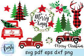 Christmas Truck Svg Bundle Merry Christmas Svg Buffalo Plaid 904708 Cut Files Design Bundles