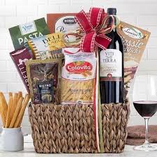 Italian Treats And Wine Basket Get Well Gift Baskets Cancer Gift Baskets Wine Baskets