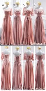 Simple Flowy Chiffon Lace Up Prom Dress From Sugerdress In 2020 Mismatched Bridesmaid Dresses Simple Bridesmaid Dresses Chiffon Bridesmaid