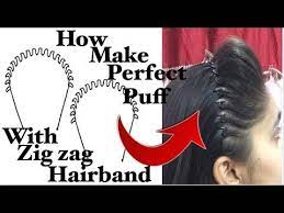 Easiest Way To Make Perfect Puff With Zig Zag Hairband Puff Puff Hai Hair Puff Hairband Hairstyle Hair Band