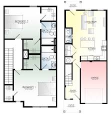 Browse townhouse & condominium house plans designed for narrow lots from the plan collection. Townhouse Floor Plans With Garage