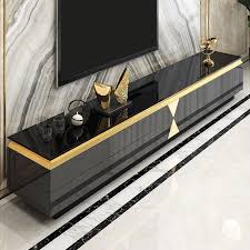 Black And Gold Tv Stand Rasay Black 79 Inch Tv Stand With Storage Mid Century Media Console With 2 Drawers Glass Top Gold Tv Stand With Storage Mid Century Media Console Glass Tv Unit