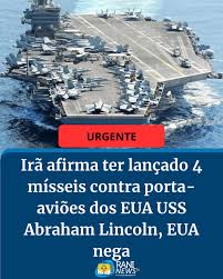 A Guarda Revolucionária do Irã afirmou ter atacado, neste domingo (1º/3), o  porta-aviões americano USS Abraham Lincoln no Golfo, depois que o líder  supremo iraniano, Ali Khamenei, morreu em uma ofensiva militar