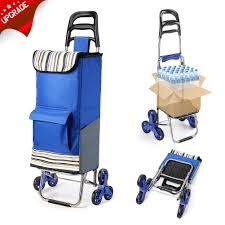 Koooper Chariot De Course Pliable A Roulette 2 En 1 Caddie Courses Diable Escalier Pliant Pas De Bruit Et Leger P Chariot Pliable Diable Escalier Courses