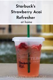 How To Make Starbucks Strawberry Acai Refresher Or Pink Drink At Home Recipe Starbucks Strawberry Acai Refresher Starbucks Drinks Recipes Starbucks Strawberry
