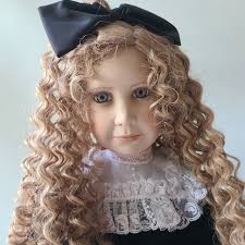 VINTAGE NANCY 16" Porcelain Doll- Blonde Curly Hair Pink Dress Collectors  Item $22.46
