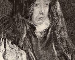 Andrew GEDDES 1800s Portrait Etching "agnes Geddes" Original Durand SIGNED  Gallery Framed COA