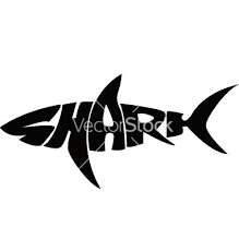 Black And White Shark Design Shark Typography Vector Image On Vectorstock Typography Drawing Shark Silhouette Clever Logo Design