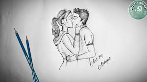 Use an l shaped line for the upper lip and a long curved line for the lower lip, chin, and jaw. Romantic Kiss Drawing Pictures Novocom Top