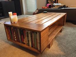 Slat Coffee Table With Incorporated Book Shelves Coffee Table Made From Pallets Woodworking Projects Furniture Coffee Table