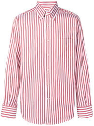 Canali Striped Button Down Shirt Red Products In 2019