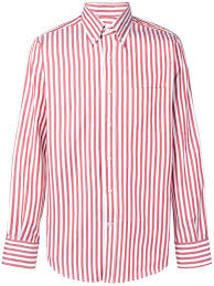 Canali Striped Button Down Shirt Red Products In 2019