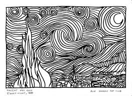 Resultado De Imagen Para Croquis Starring Night Vincent Van Gogh Van Gogh Coloring Starry Night Van Gogh Vincent Van Gogh Art