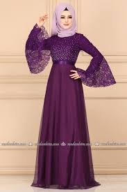 Modaselvim Abiye Tasli Dantelli Tul Abiye 5158ay342 Mor Evening Dress Fashion Hijab Evening Dress Dresses