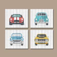 Classic Cars Wall Art Baby Boy Nursery Art Retro Cars Car Themed Nursery Nursery Art Boy Baby Boy Nursery Art