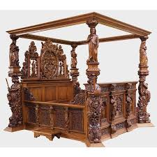 Pin By Anabela Mam On Polyvore Carved Beds Gothic Bed Carved Furniture