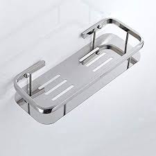 Lifxx 304 Stainless Steel Bathroom Corner Shelf Luxury Shower Caddy Household Toilet Towel Holder Stand Stainless Steel Bathroom Rectangle Storage Shower Caddy