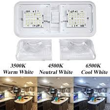 Leisure Led Rv Ceiling Double Dome Light Fixture With 3 Color Mode Switch Interior Lighting For Car Rv Trailer Camper Boat Dc 12v Warm Natural Cool White Multi Interior Light Fixtures Dome Light Fixture Rv Interior Light