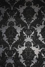 Black damask wallpaper | brengsek wall. Pin By Srija Boopathy On My Black Style Flock Wallpaper Velvet Wallpaper Damask