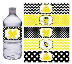 Bumble Bee Water Bottle Labels Instant Download Bumble Bee Party Bee Party Bottle Labels Water Bottle Labels