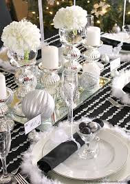 Black and white, pink and gold table decor. Black White Silver Holiday Table Celebrations At Home