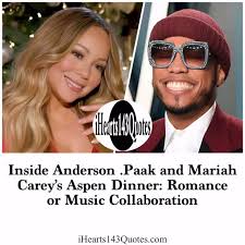 Anderson .Paak and Mariah Carey have set the internet ablaze with  speculation after being spotted enjoying a cozy dinner together in Aspen,  Colorado. The two music icons were seen dining at the ...