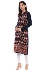 Crafted from the finest fabrics, our knits are designed to fit and flatter. Buy Stop Black Womens Round Neck Printed Knitted Kurta Shoppers Stop