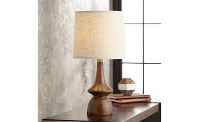 Brightech's bijou suits retro, vintage, rustic, art deco, contemporary and mid century modern decor schemes in particular. Rexford Mid Century Modern Contemporary Table Lamp Brown Walnut Wood Off White Linen Drum Shade For Living Room Bedroom House Bedside Nightstand Home Office Reading Family 360 Lighting Amazon Com