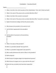 Executive Branch Lesson Plans Worksheets Lesson Planet