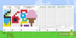 Answer the questions using the pictures below look at the underlined words and choose the correct synonym to the highlighted word: Summer Holidays Colour By Number 100s Chart Worksheets English Hindi